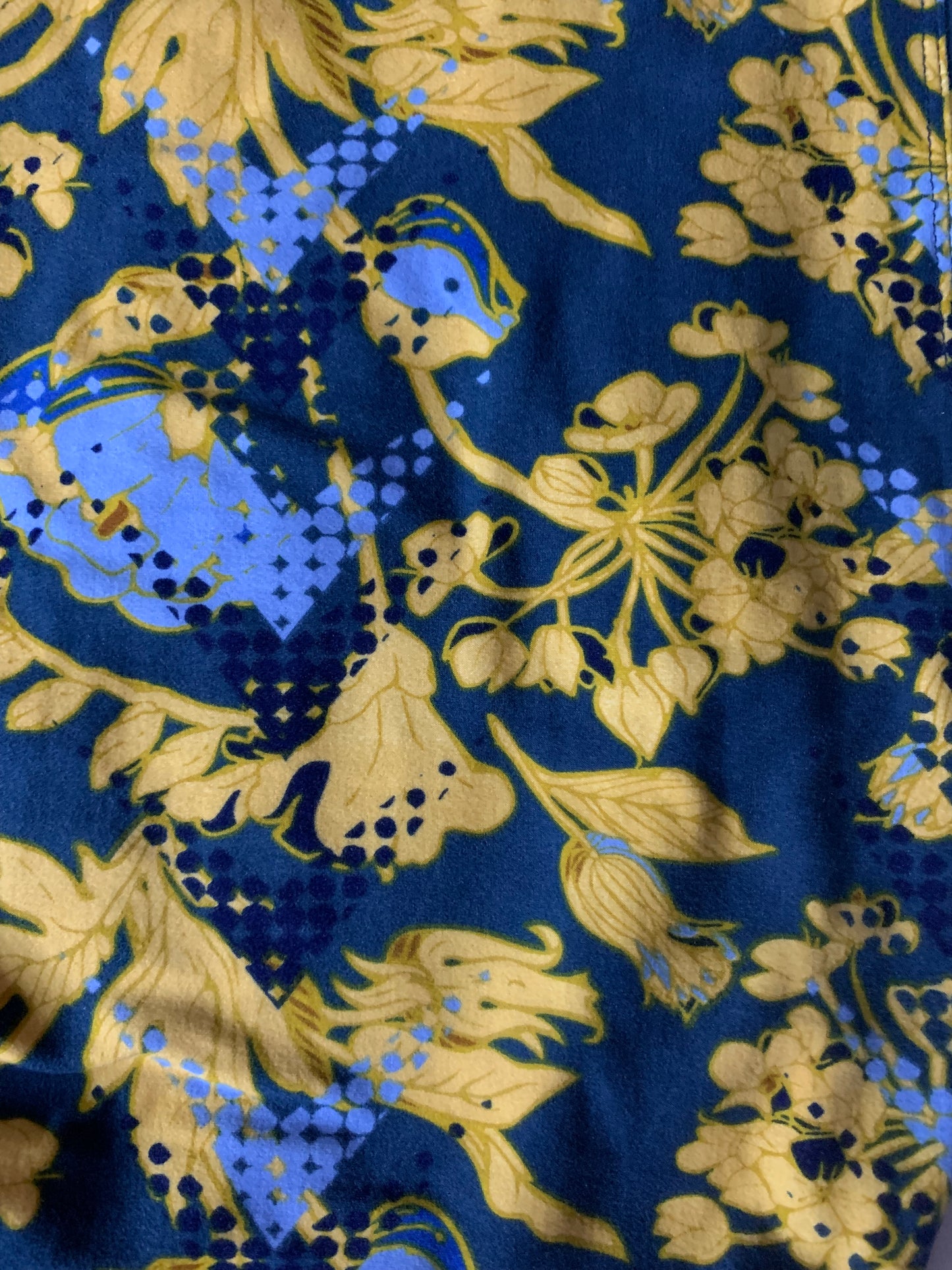 Yellow and Blue Floral Leggings-LLR