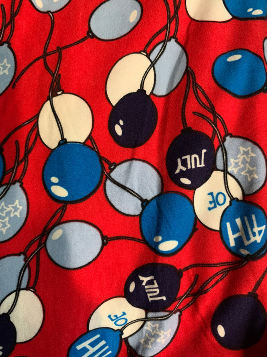 Red July 4th Leggings-LLR