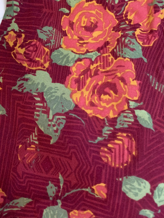 Burgundy Roses Leggings-LLR