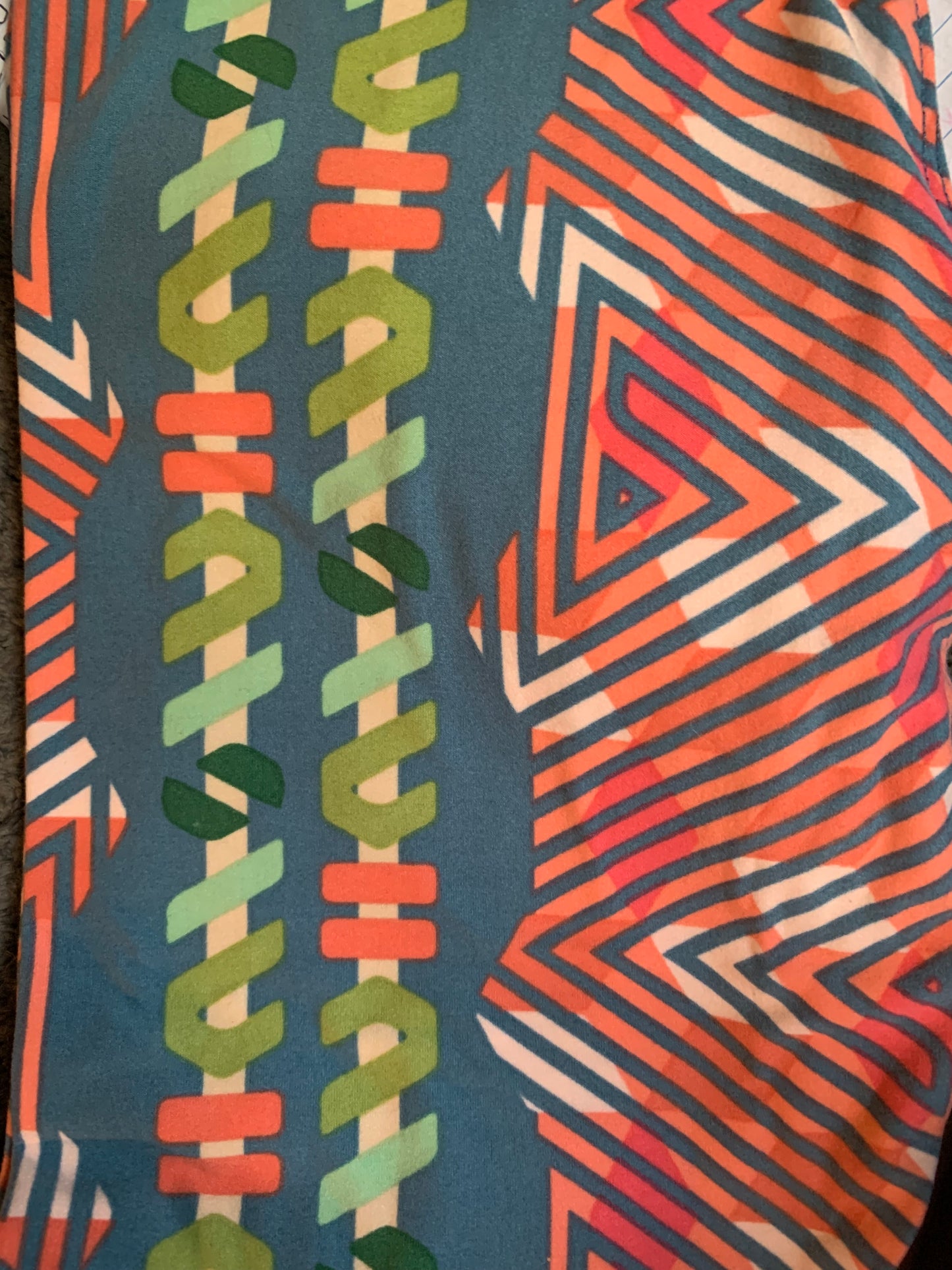 Blue, Pink and Green Abstract Leggings-LLR