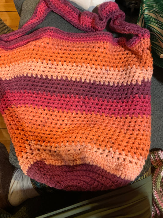 Sunset Ombré Crocheted market Bag